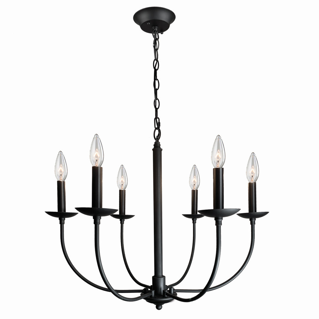 Artcraft Wrought Iron AC11676BK Chandelier Light - Black