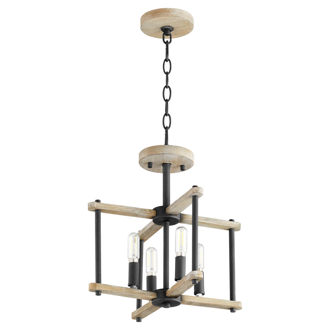 Quorum Silva 3134-14-69 Ceiling Light - Textured Black W/ Weathered Oak Finish