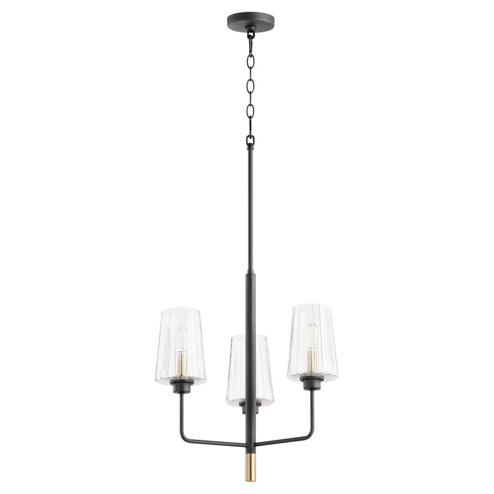 Quorum Dalia 625-3-6980 Chandelier Light - Textured Black W/ Aged Brass