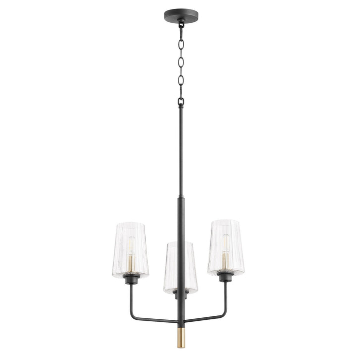 Quorum Dalia 625-3-6980 Chandelier Light - Textured Black W/ Aged Brass