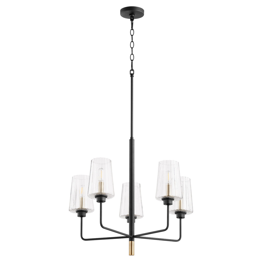 Quorum Dalia 625-5-6980 Chandelier Light - Textured Black W/ Aged Brass