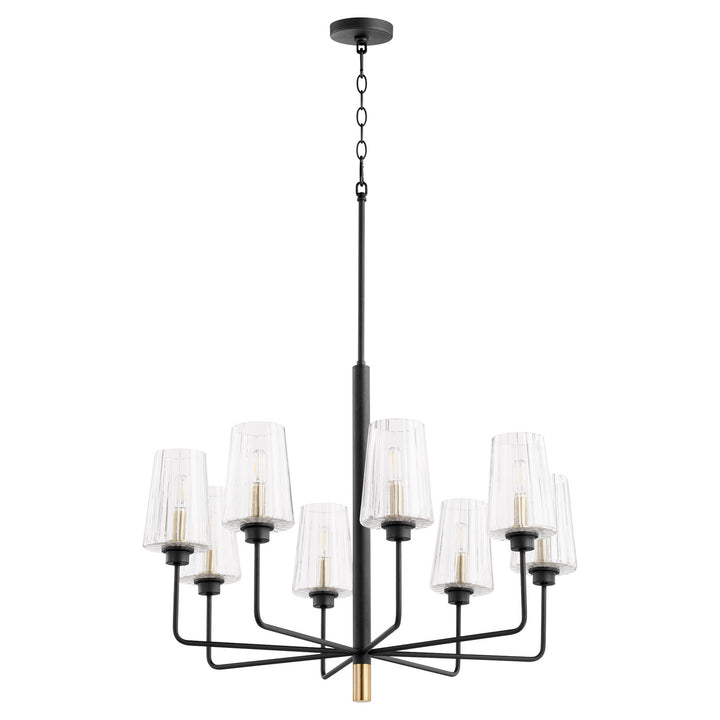 Quorum Dalia 625-8-6980 Chandelier Light - Textured Black W/ Aged Brass