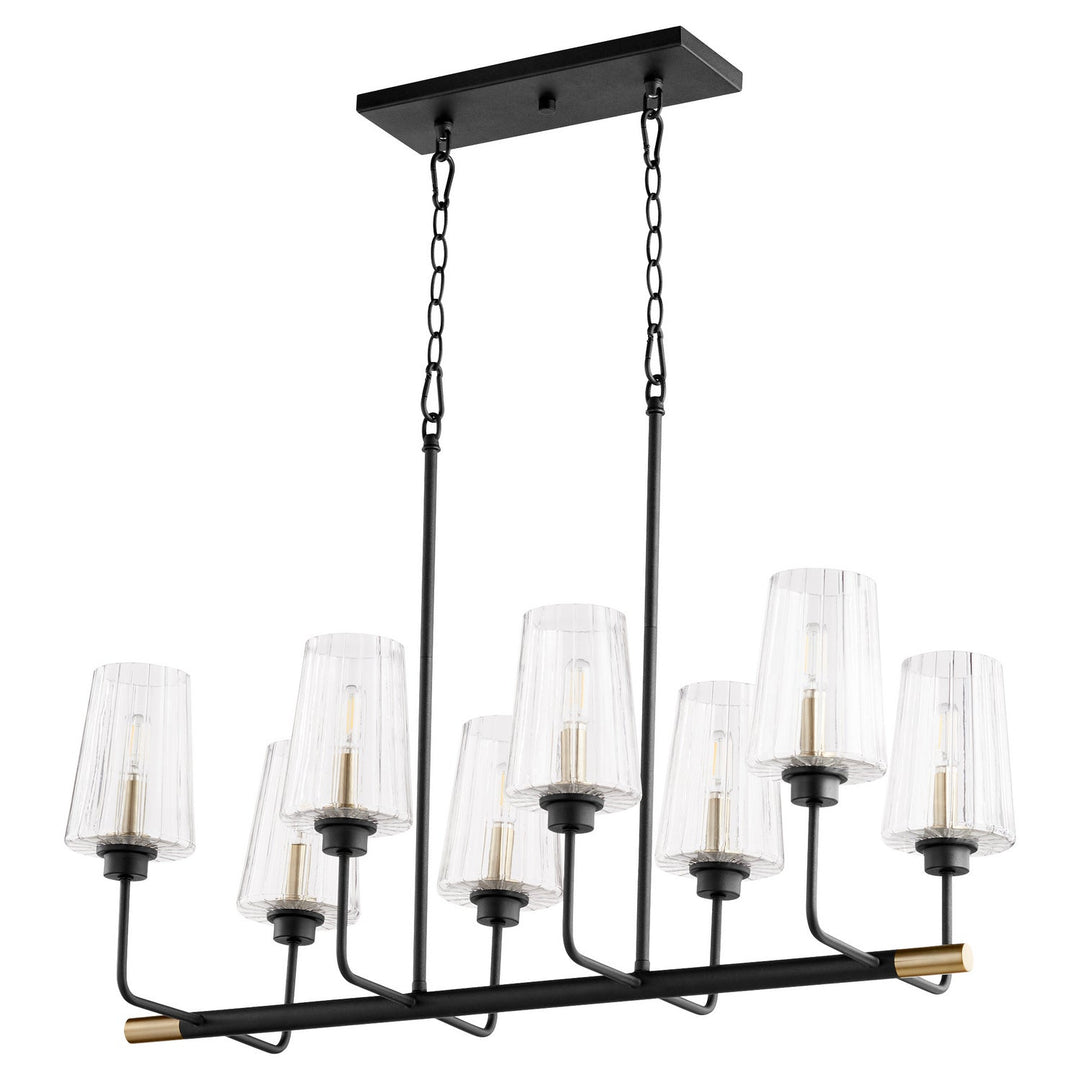 Quorum Dalia 626-8-6980 Pendant Light - Textured Black W/ Aged Brass