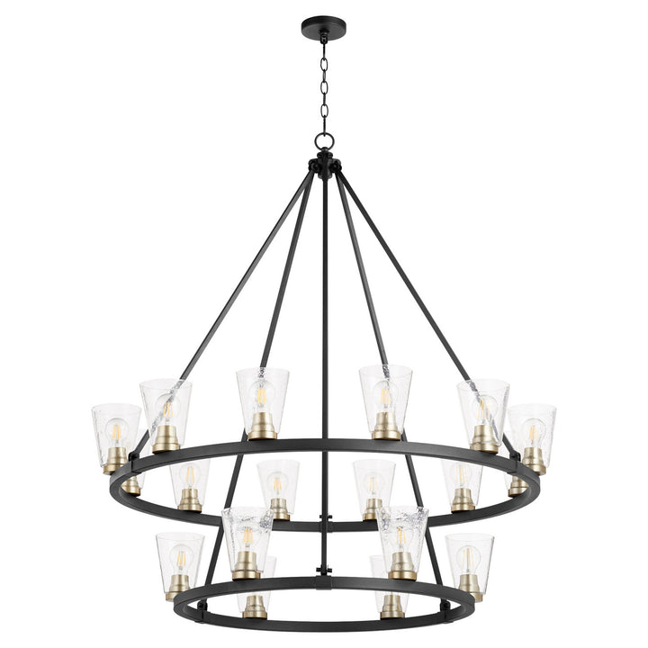 Quorum Paxton 63-18-6980 Chandelier Light - Noir W/ Aged Brass