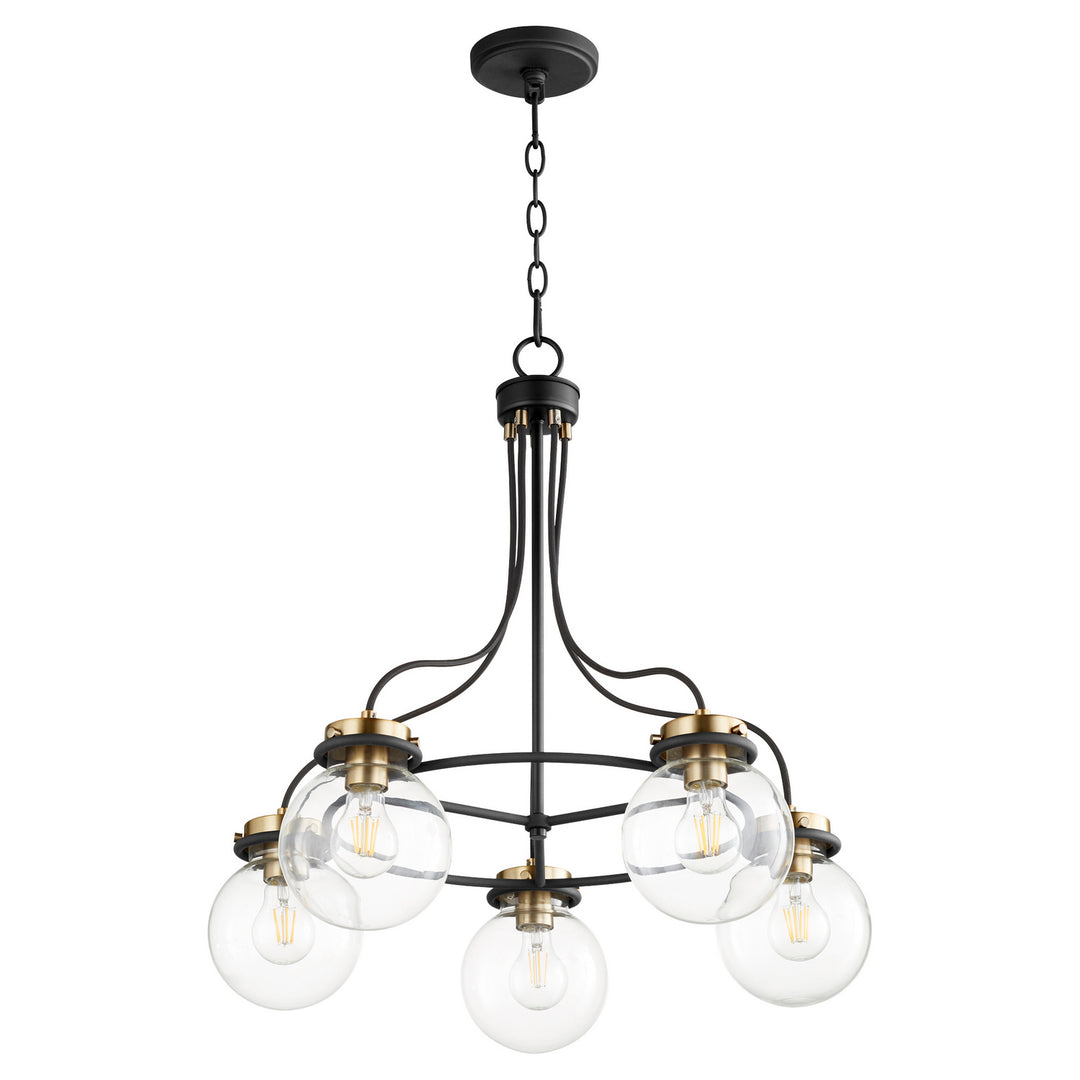 Quorum Centauri 638-5-69 Chandelier Light - Noir W/ Aged Brass