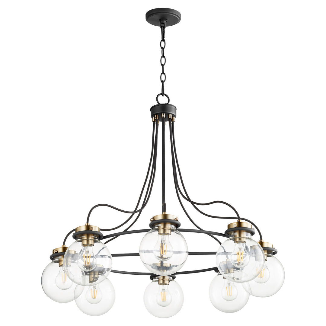 Quorum Centauri 638-8-69 Chandelier Light - Noir W/ Aged Brass