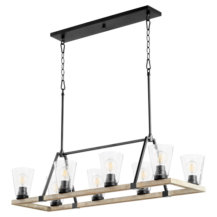 Quorum Paxton 83-8-6941 Pendant Light - Textured Black W/ Weathered Oak Finish