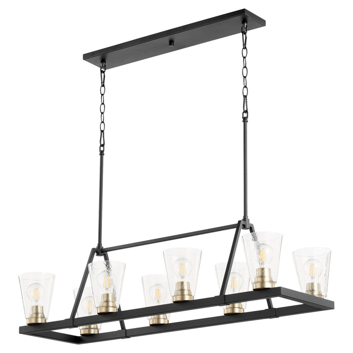 Quorum Paxton 83-8-6980 Pendant Light - Textured Black W/ Aged Brass