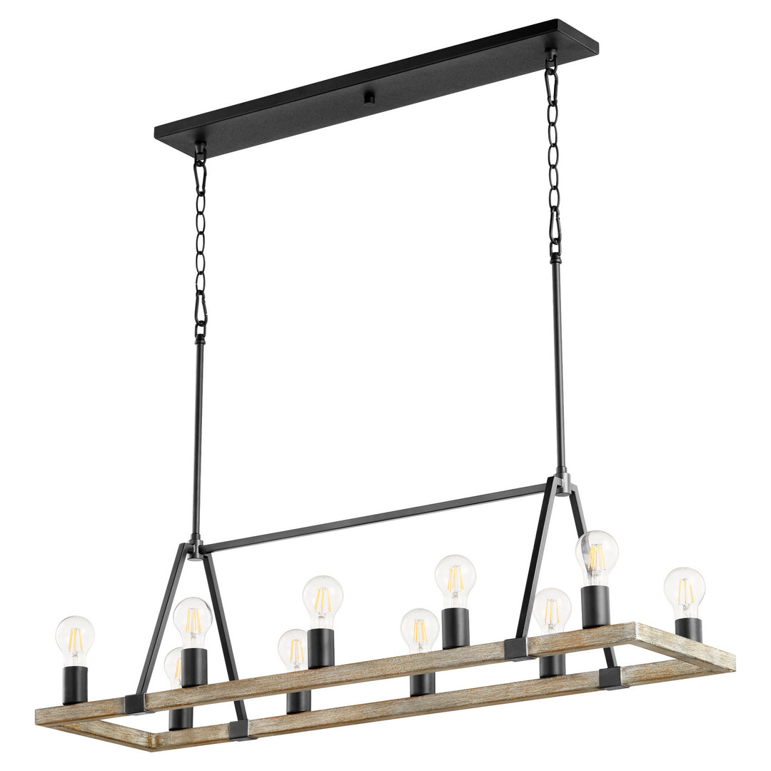 Quorum Paxton 84-10-6941 Pendant Light - Textured Black W/ Weathered Oak Finish