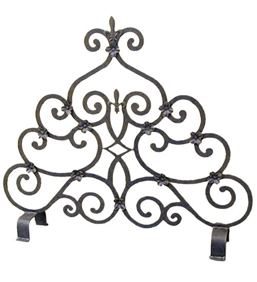 Meyda Tiffany Lighting 162714 Fleur De Lys Fireplace Screen Home Decor Bronze / Dark