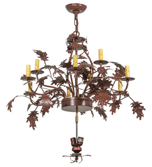 Meyda Tiffany Greenbriar Oak 165172 Chandelier Light - Rust