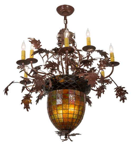 Meyda Tiffany Greenbriar Oak 165173 Chandelier Light - Rust