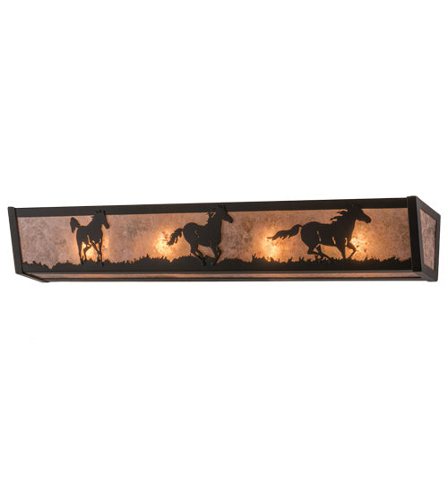 Meyda Tiffany Running Horses 165969 Bath Vanity Light 30 in. wide - Oil Rubbed Bronze