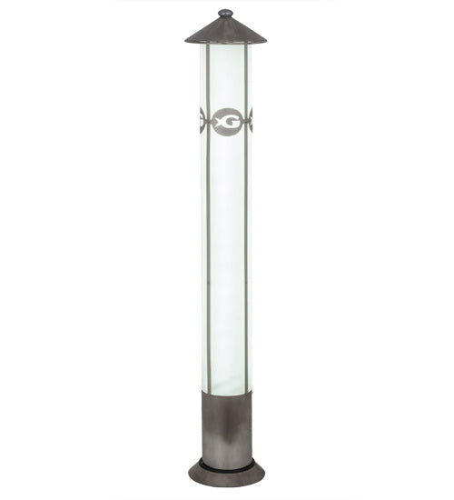 Meyda Tiffany Lighting 167298 Georgia Aquarium Led Bollard Pillar Landscape Fixture Landscape Light Pewter, Nickel, Silver