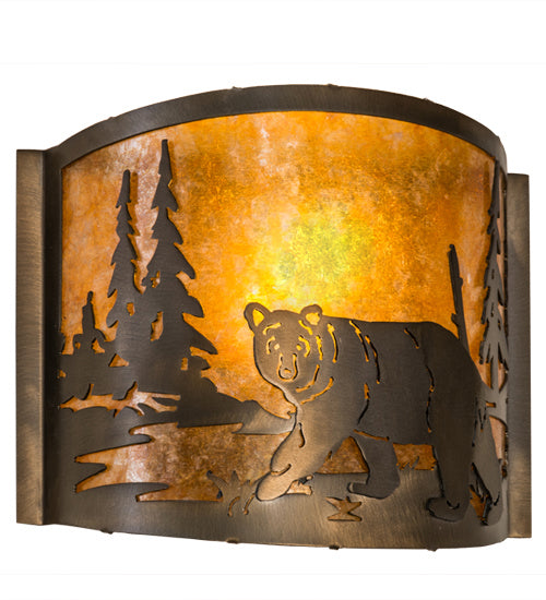 Meyda Tiffany Lone Bear 174065 Wall Light - Antique Copper