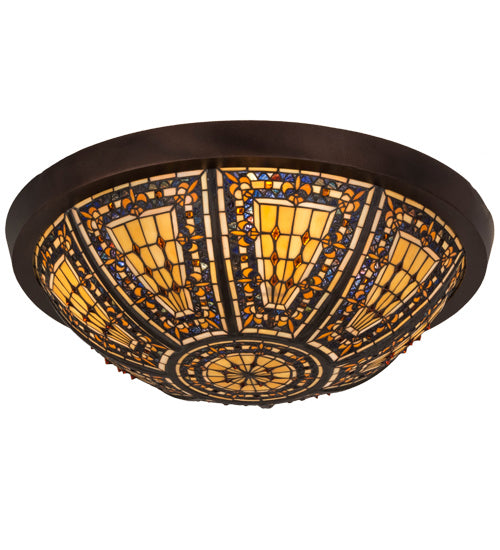 Meyda Tiffany Fleur-De-Lis 181416 Ceiling Light - Mahogany Bronze