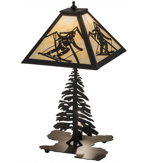 Meyda Tiffany Lighting 181467 Alpine Two Light Table Lamp Lamp Bronze / Dark