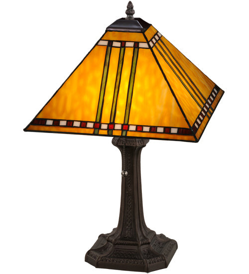 Meyda Tiffany Lighting 181598 Prairie Corn One Light Table Lamp Lamp Bronze / Dark