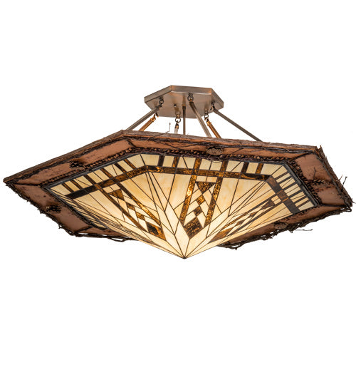 Meyda Tiffany Sonoma 191544 Ceiling Light - Vintage Copper,Natural Wood