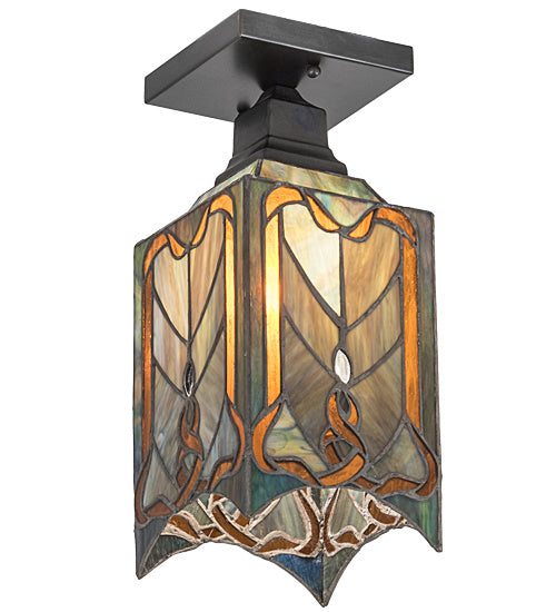 Meyda Tiffany Cottage Mission 192693 Ceiling Light - Craftsman Brown