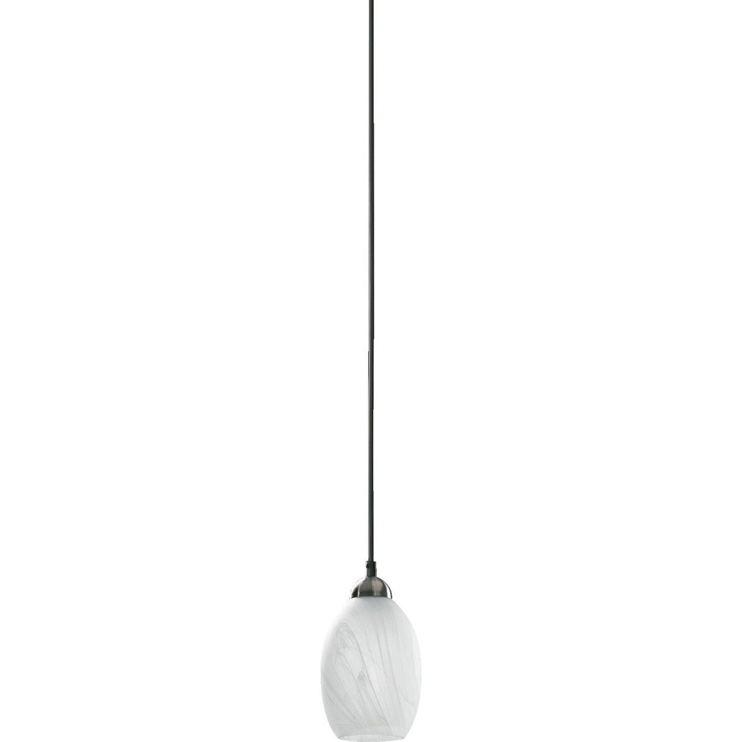 Quorum Mini Pendants Satin Nickel 1740-165 Pendant Light - Satin Nickel,  Weathered Oak/Weathered Oak/