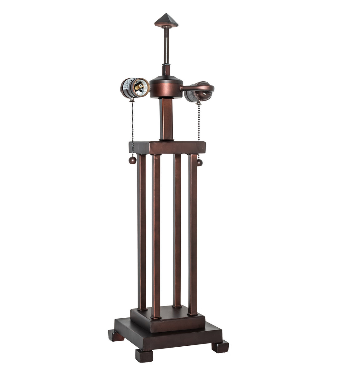 Meyda Tiffany Lighting 21617 Column Mission Two Light Table Base Hardware Lamp Black