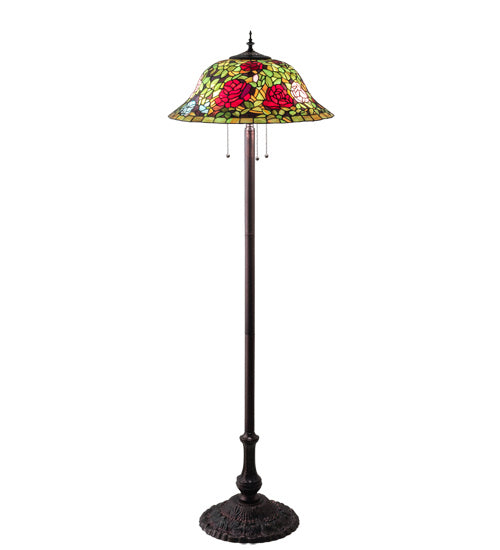 Meyda Tiffany Lighting 216879 Tiffany Rosebush Three Light Floor Lamp Lamp Bronze / Dark