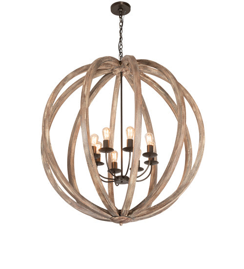 Meyda Tiffany Woodward 218452 Pendant Light - Bronze, Natural Wood