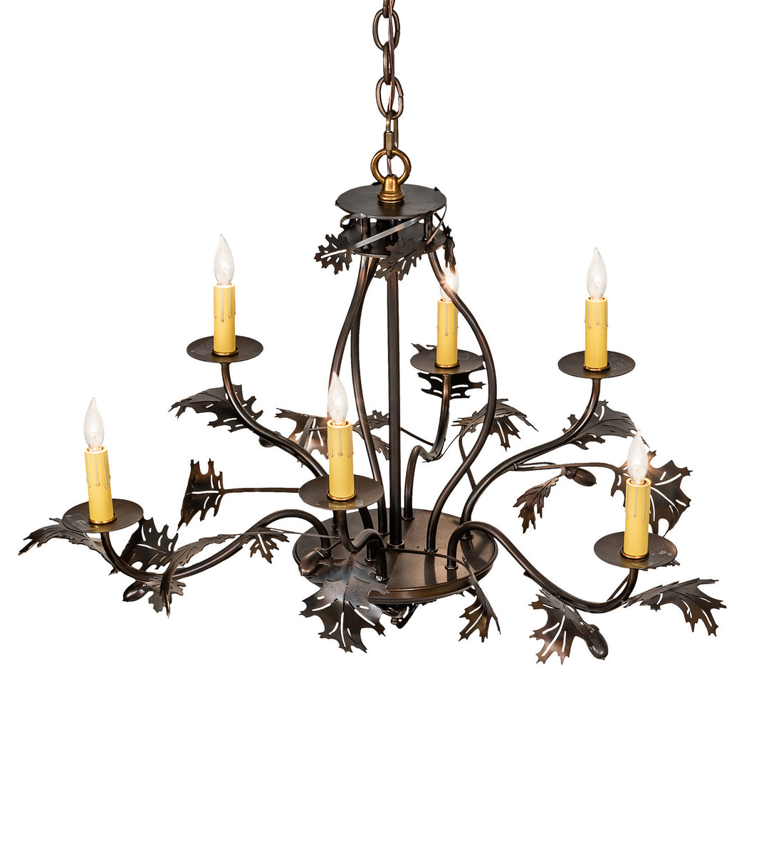 Meyda Tiffany Oak Leaf & Acorn 218893 Chandelier Light - Antique Copper