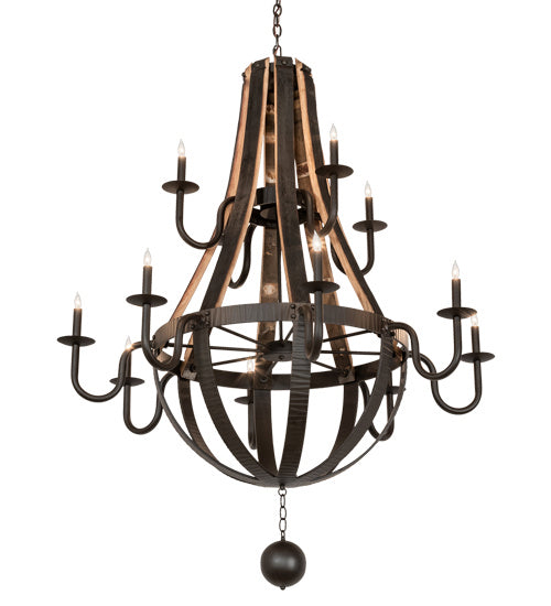 Meyda Tiffany Barrel Stave 219497 Chandelier Light - Natural Wood,Oil Rubbed Bronze