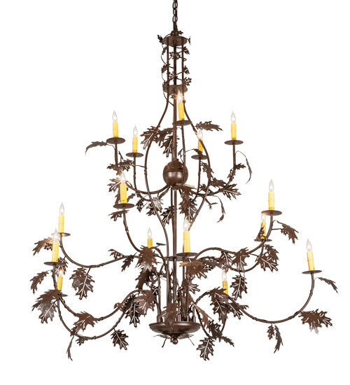 Meyda Tiffany Oak Leaf 219577 Chandelier Light - Cafe-Noir