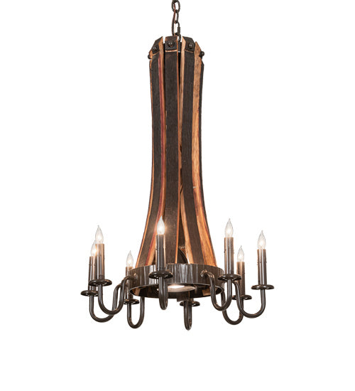 Meyda Tiffany Barrel Stave 219855 Chandelier Light - Natural Wood,Timeless Bronze
