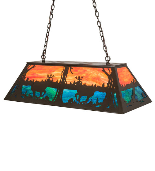 Meyda Tiffany Deer At Lake 219886 Pendant Light - Timeless Bronze