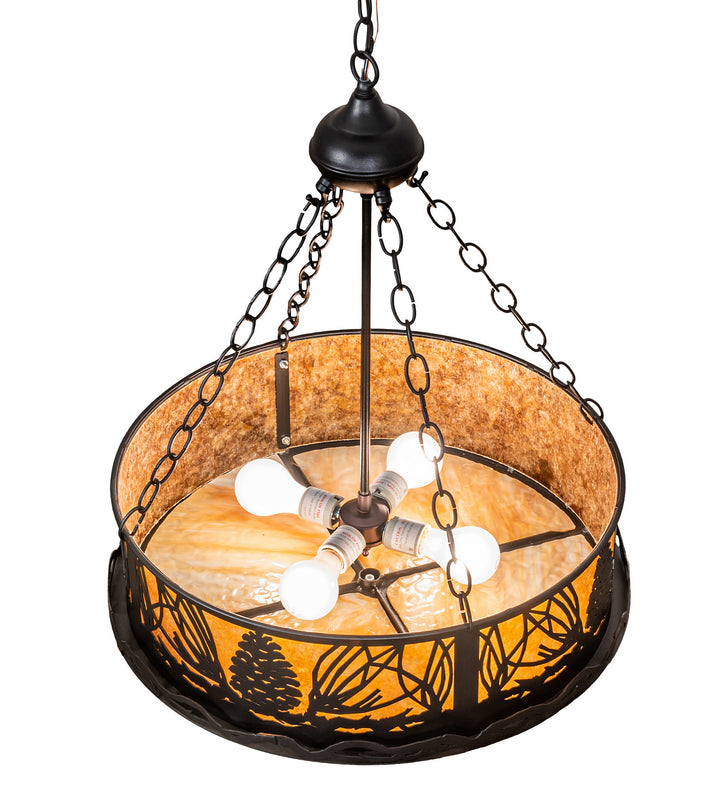 Meyda Tiffany Mountain Pine 220141 Pendant Light - Craftsman Brown
