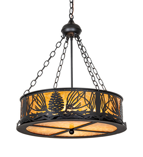 Meyda Tiffany Mountain Pine 220141 Pendant Light - Craftsman Brown