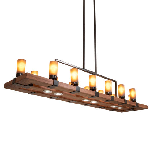 Meyda Tiffany Grand Terrace 220740 Chandelier Light - Natural Wood,Timeless Bronze