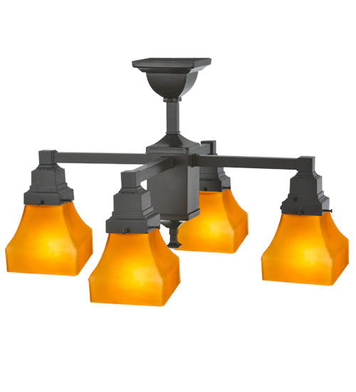 Meyda Tiffany Bungalow 108063 Chandelier Light - Craftsman Brown