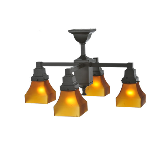 Meyda Tiffany Bungalow 108063 Chandelier Light - Craftsman Brown