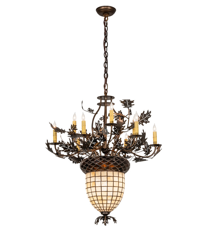 Meyda Tiffany Oak Leaf & Acorn 221201 Chandelier Light - Antique Copper