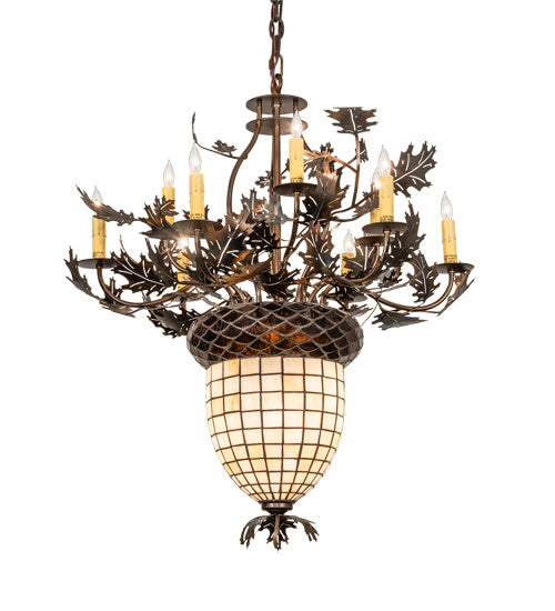 Meyda Tiffany Oak Leaf & Acorn 221201 Chandelier Light - Antique Copper