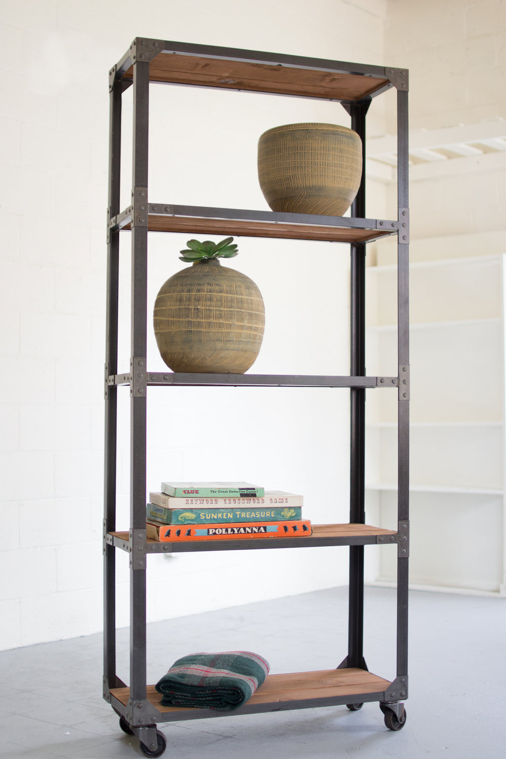 Kalalou Lighting CQ6913  Shelving Unit Furniture Bronze / Dark