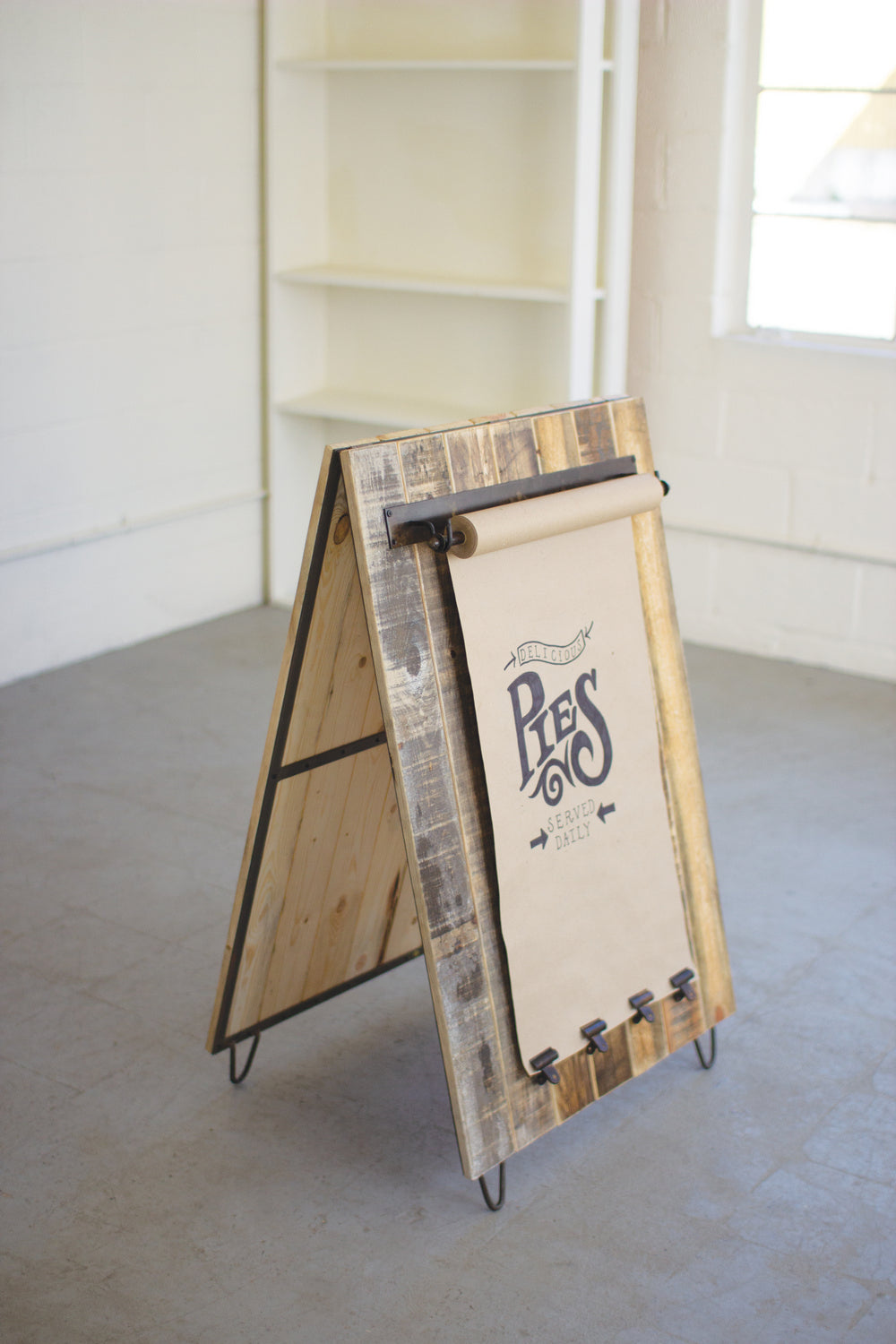 Kalalou Lighting CQ7424  Recycled Wood Sandwich Board Home Decor Bronze / Dark