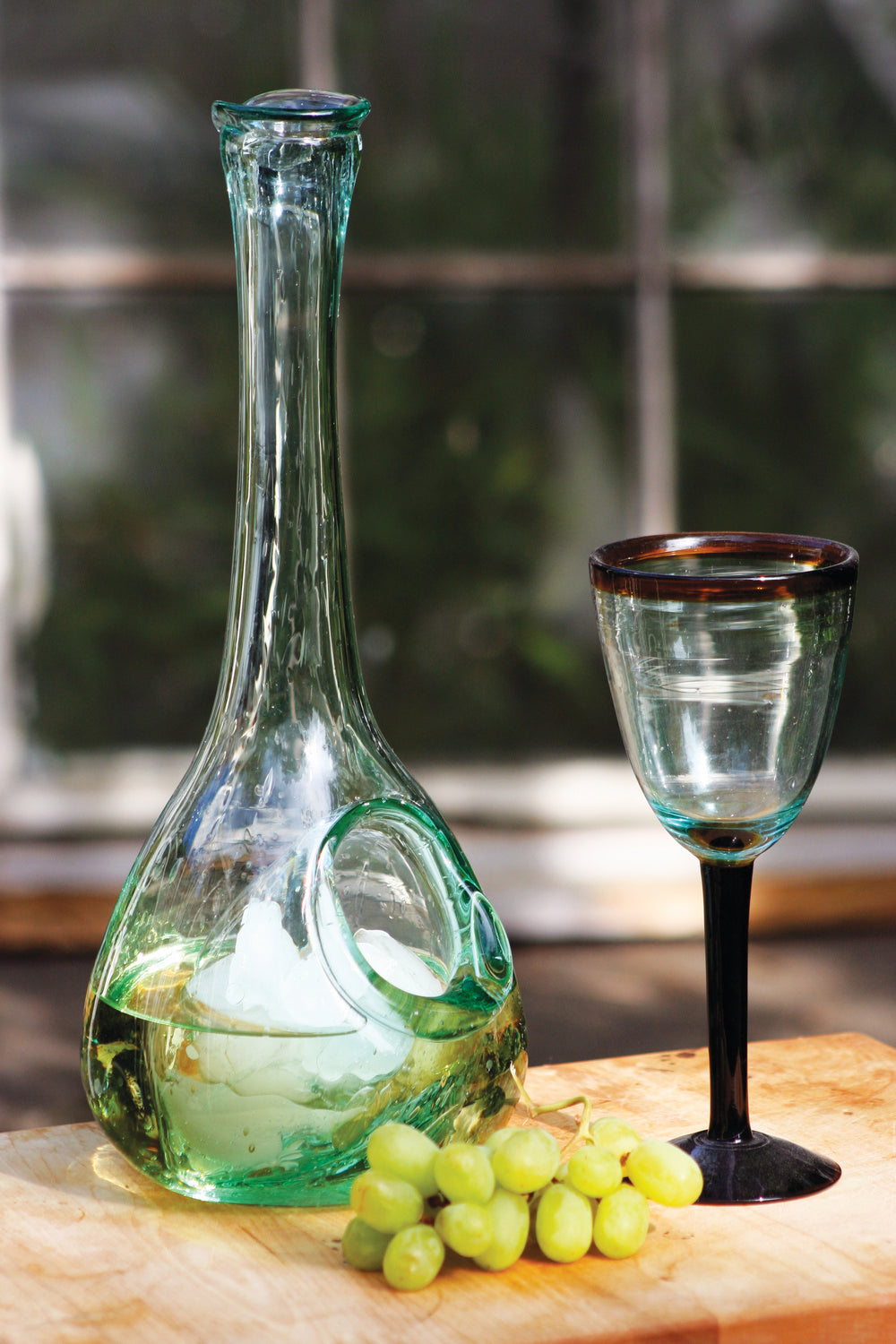 Kalalou Lighting CRL1230X  Wine Glass Decanter With Ice Pocket Home Decor Light