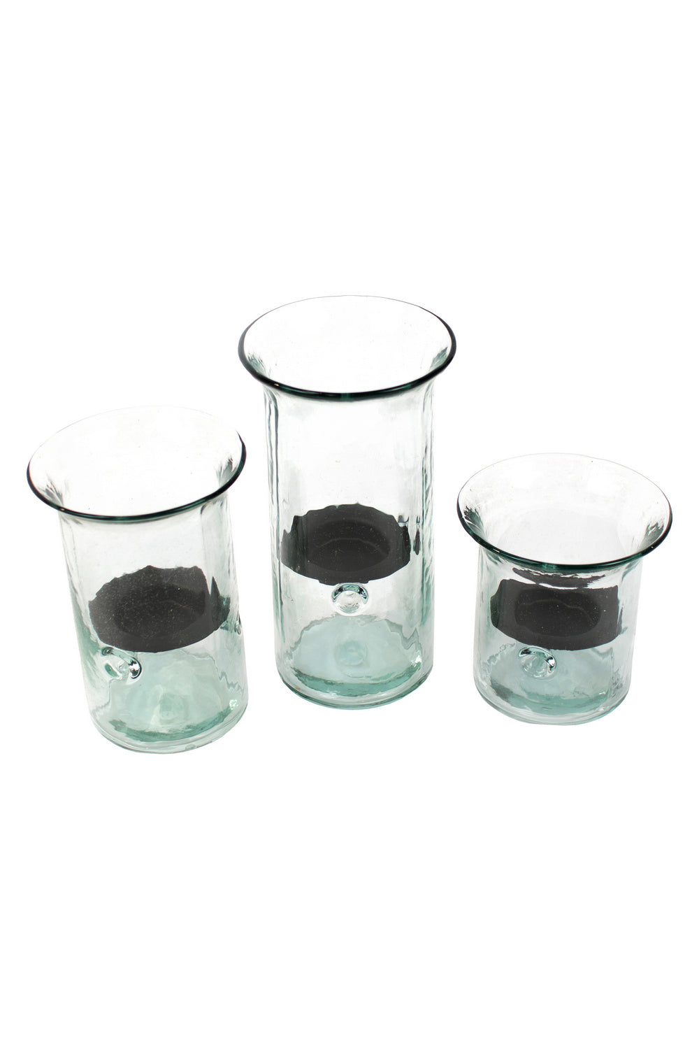 Kalalou Lighting CV501  Set Of Three Recycled Glass Votive Cylinders Home Decor Light