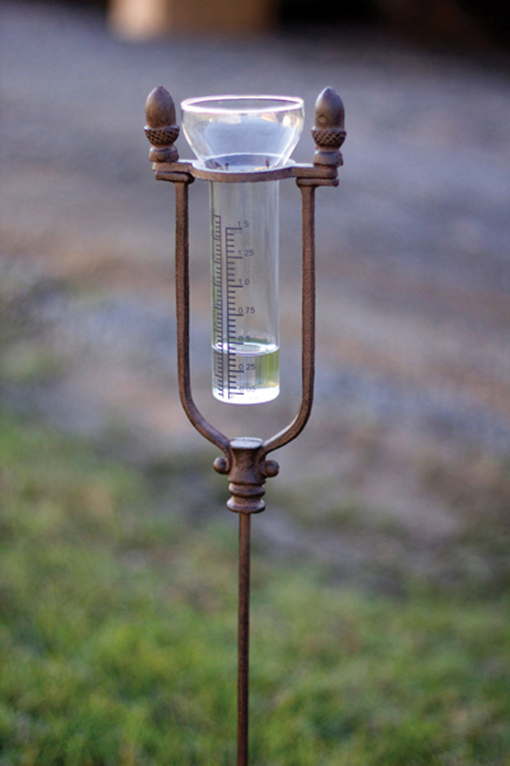 Kalalou Lighting CXX2058  Cast Acorn Rain Gauge Stake Outdoor Bronze / Dark