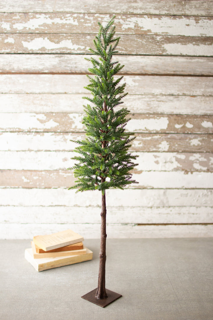 Kalalou Lighting CYF1295  Artificial Pine Christmas Tree With Base - 37``T Home Decor Bronze / Dark