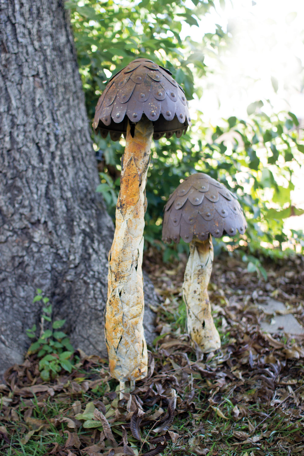 Kalalou Lighting CZG1108  Set Of 2 Mushrooms Outdoor Bronze / Dark
