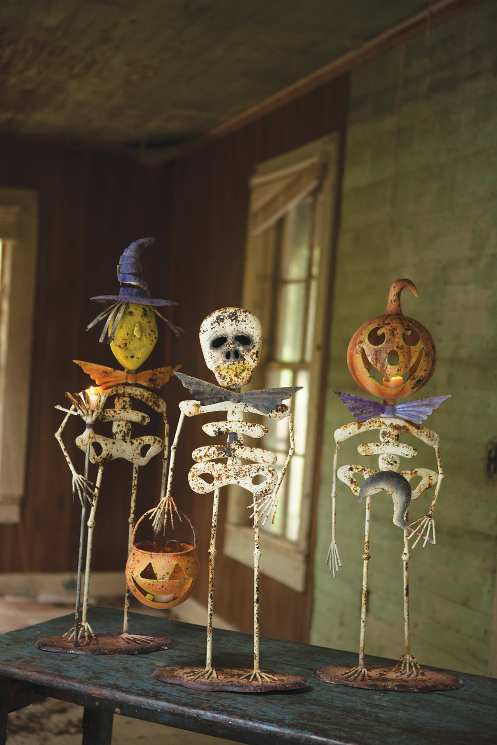 Kalalou Lighting CZG1187  Set Of Three Halloween Creatures Home Decor Bronze / Dark