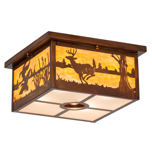 Meyda Tiffany Deer At Lake 224116 Ceiling Light - Vintage Copper