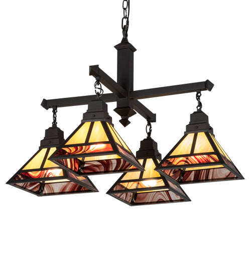 Meyda Tiffany T" Mission" 224357 Chandelier Light - Craftsman Brown,Oil Rubbed Bronze